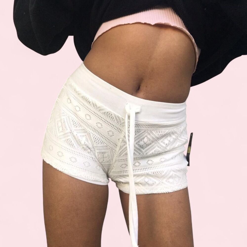 White embroidered shorts